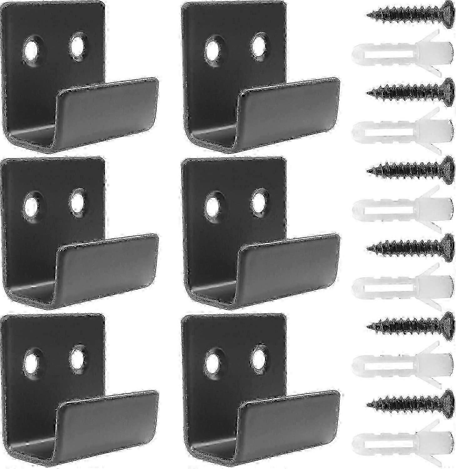 Stainless Steel Flat Hooks for Tile Display (6-Pack, Black)