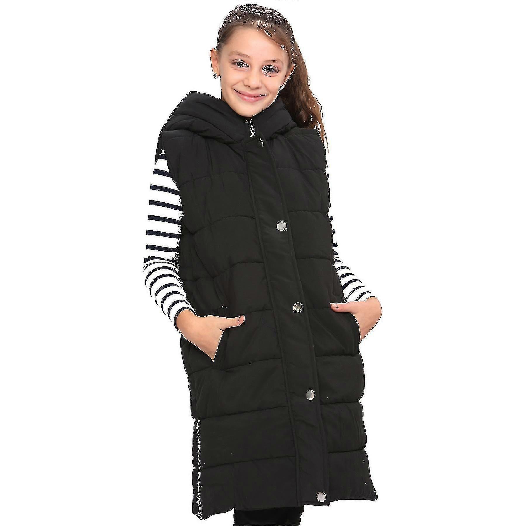 Chaqueta negra con capucha Girls Down Vest