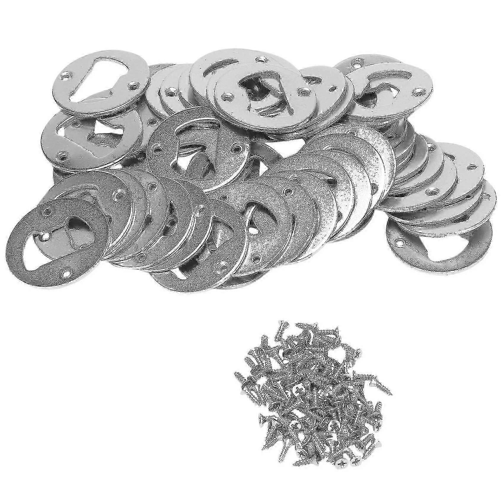 50 Set Bottle Opener Insert,stainless Steel Round Diy Bottle Opener Hardware Kit Hardware Parts Sup