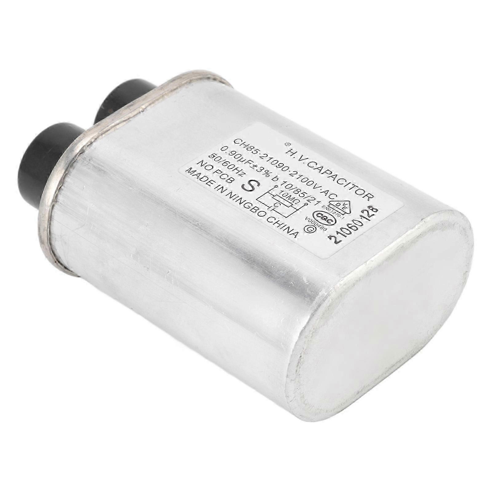 Mikrowellenherd Kondensator, Hochspannung Stabile Leistung Metallgehäuse Kondensator Ersatz für Universal Modelle Galanz Midea (0.9UF, 2100V)
