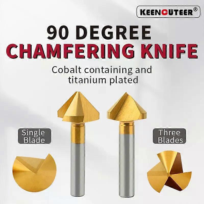 Chamfering Cutter 90 Degrees M35 HSS With Cobalt Drill Single/Triple-edged Deburring Round Shank Chamfering Cutter