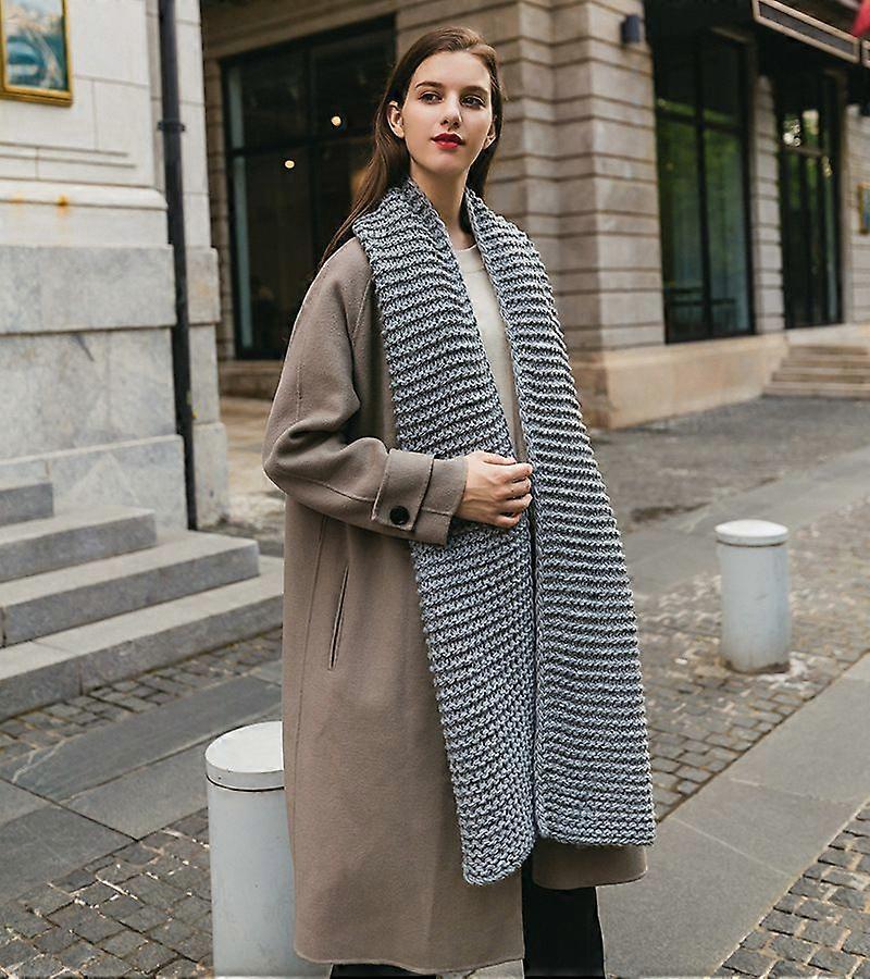 women's winter thickened solid color thick wool handmade scarf