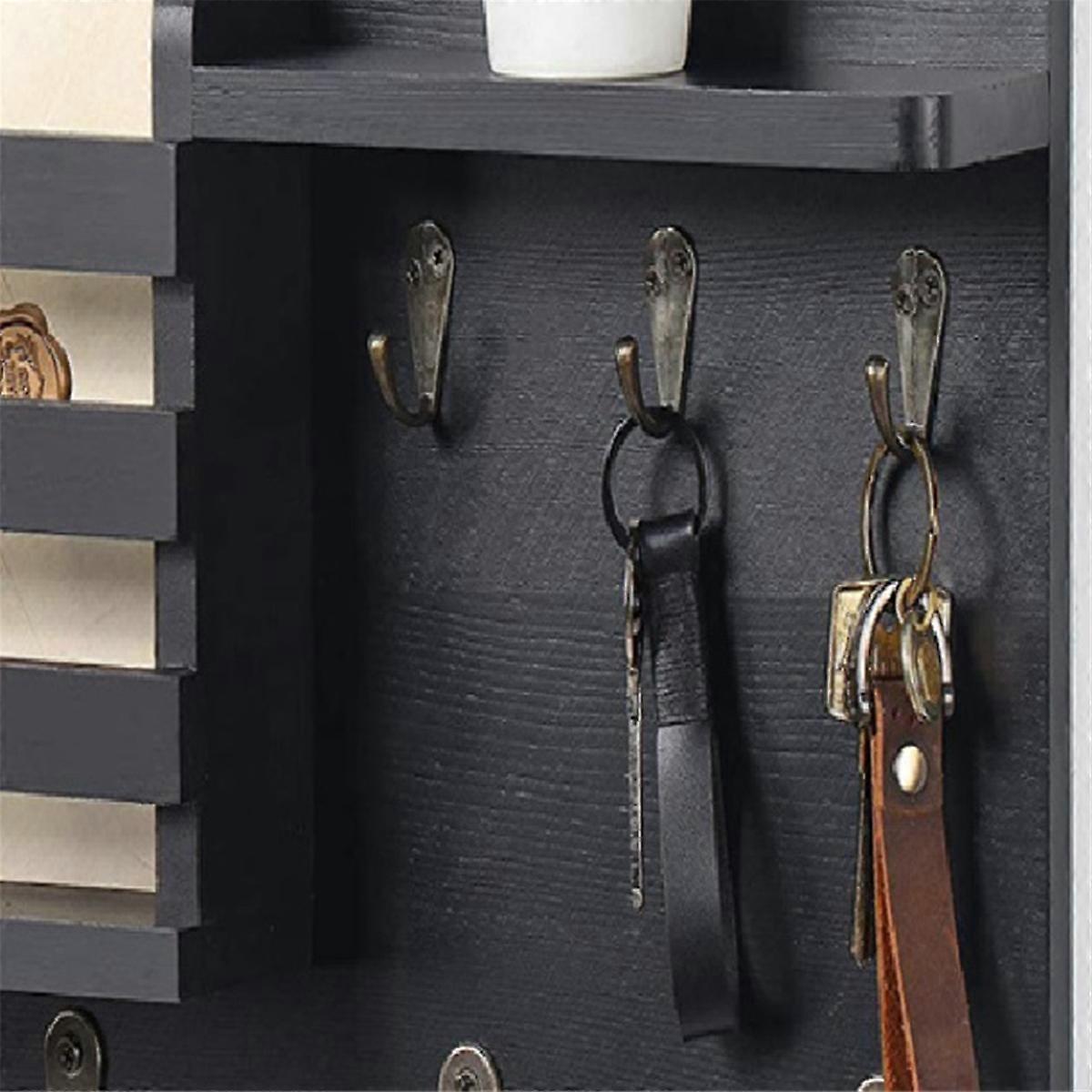 Key and Mail Holder for Wall Mail Organizer Wall Mount with Hooks Easy Installation Key Rack for Ent