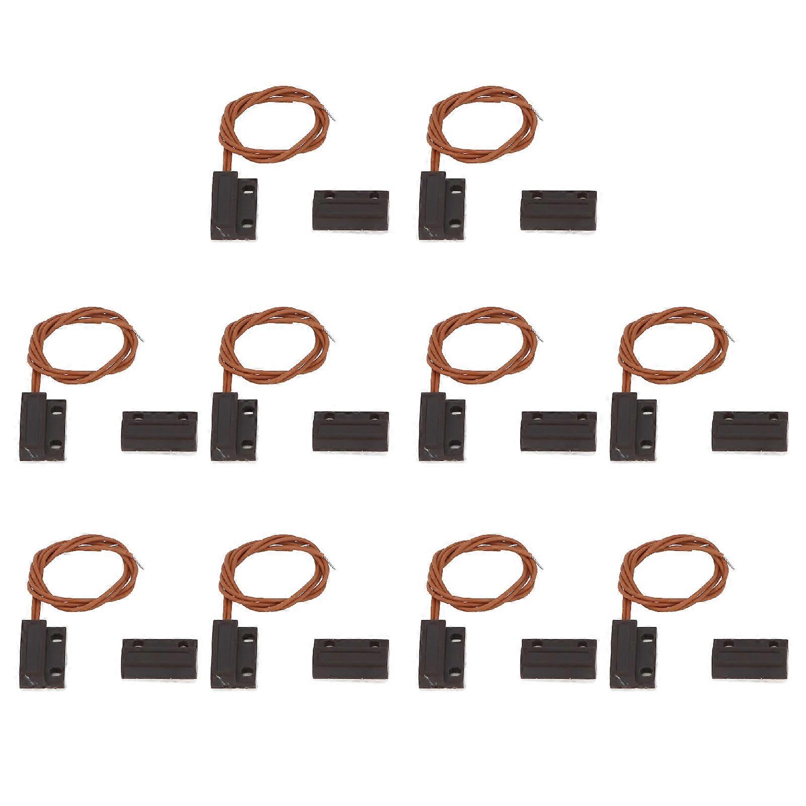 Magnetic Door Window Reed Switch - Durable NC Sensor for Alarm Systems, 10 Pack