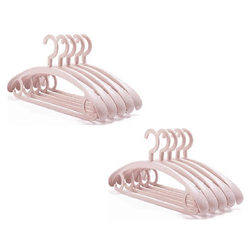 10 Pack Heavy Duty Plastic Hangers Swivel Hook Pink