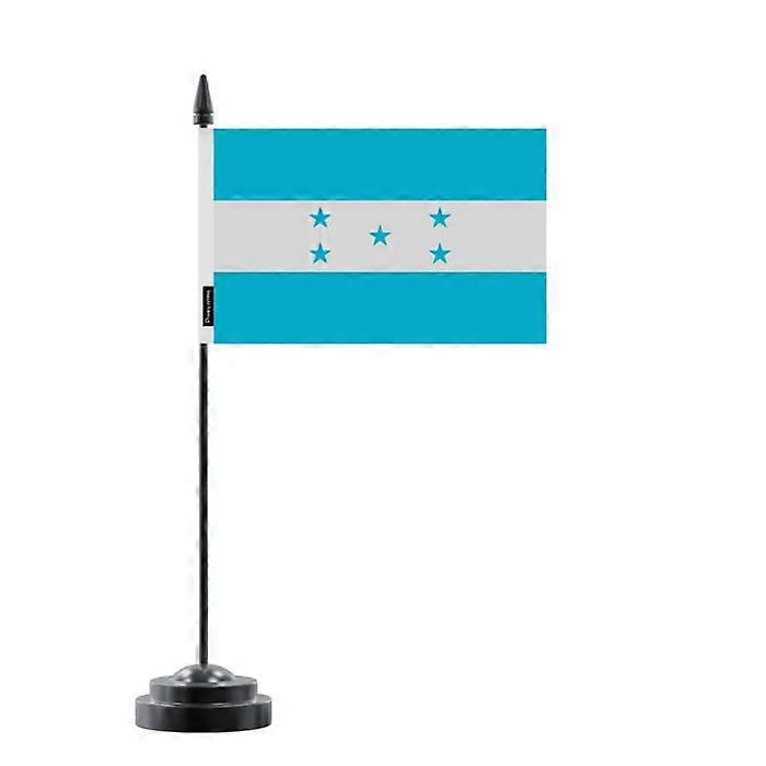 Table Flag - Official - Honduras - 14x21 cm - Polyester - Plastic Pole
