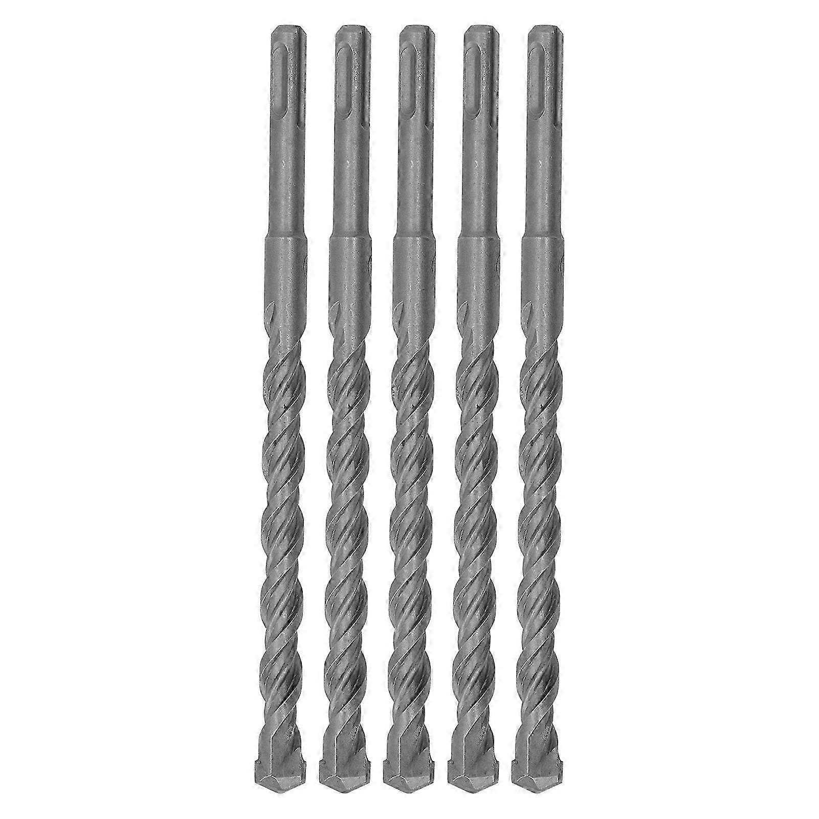 5PCS Impact Drill Bits with Carbide Tip Rotary Hammer Bit 2 Flute Spiral Bits for Brick Concrete 210mm 14mm / 0.55in