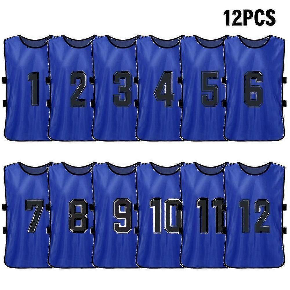 Dark Blue 12 Pieces Of Adult Soccer Training Number Vest Expansion Activities Vest-YUHAO