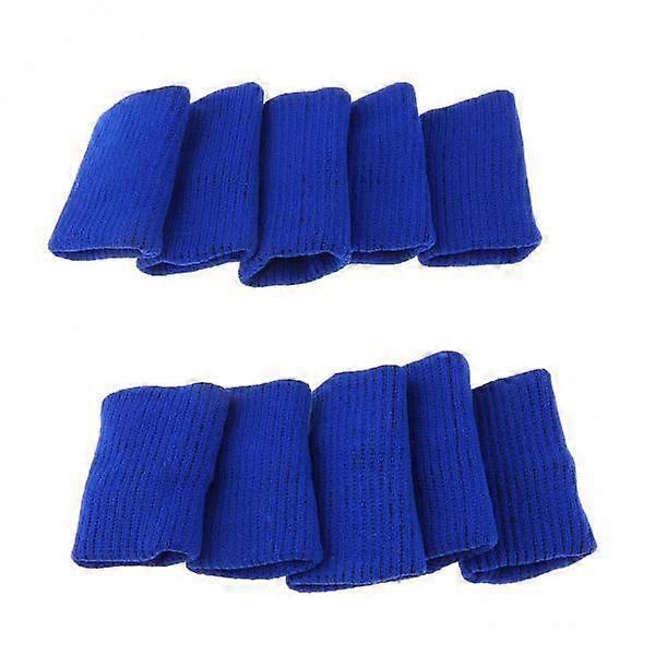 4x10 Pieces Finger Protector Sleeves Support Basketball Volleyball Blue