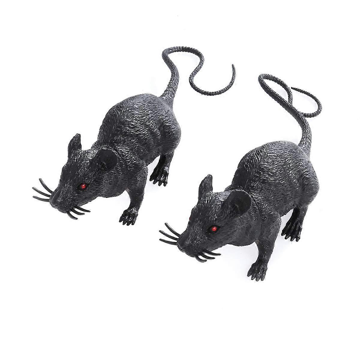 2pcs Mouse Toy Spooky Scary Creepy Fake Rat Halloween Tricks Pranks Props Toy Halloween Decor Ref: 7504