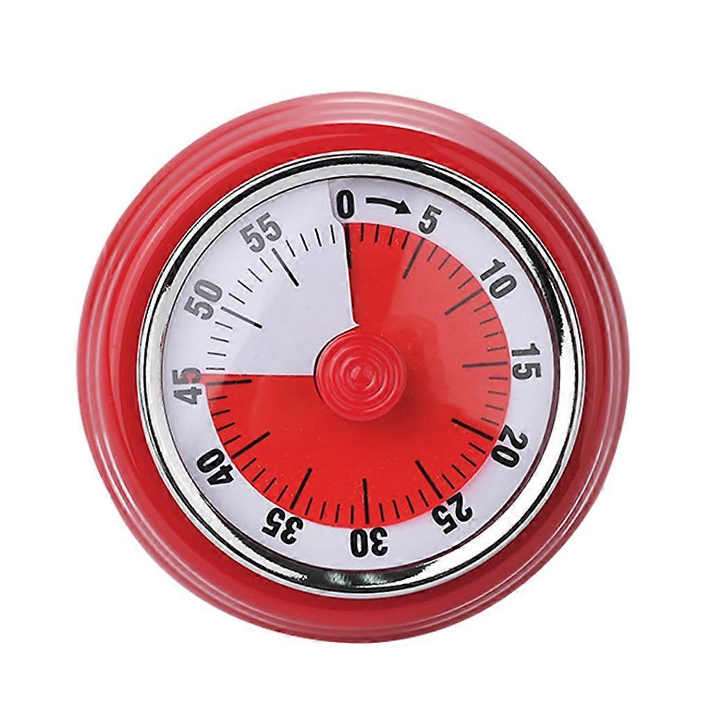 No Battery Powerful Magnet Loud Alarm Mechanical Kitchen Timer for Oven Cooking Do Homework Study Fitness for Facial Car  red