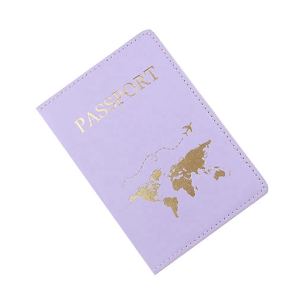 Couples Porte-passeport, carte passeport pour étui PU cuir Passeport Couverture Portefeuille de voyage Document Livre Organisateur pour femmes Violet