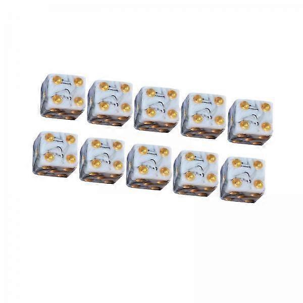 3xAcrylic Six Sided Dices Set Toys 16mm Opaque for RPG Math Teaching White