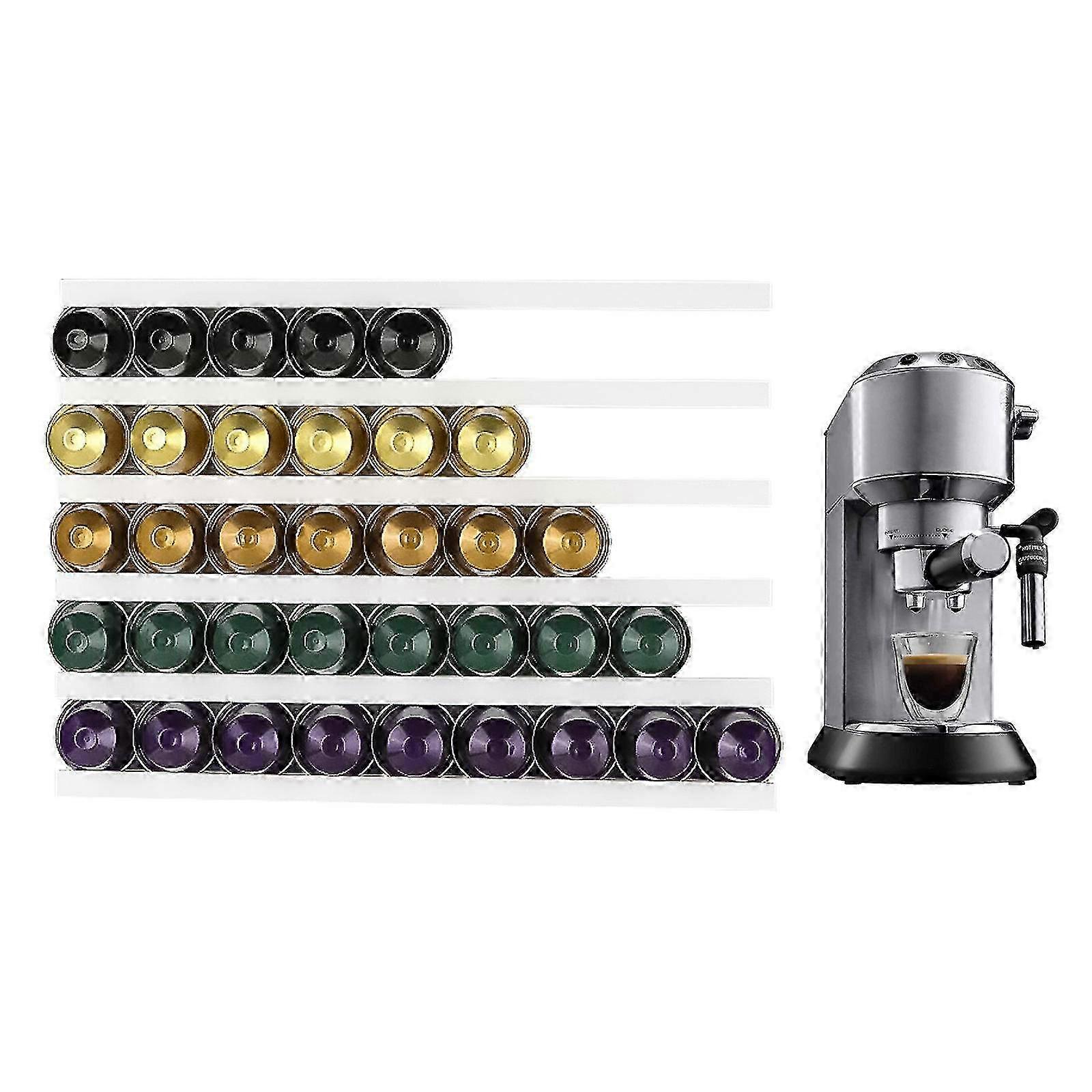 Sturdy Adhesive Side Mount Coffee Pod Holder, Durable Plastic Organizer for Coffee Pods and Storage Solutions