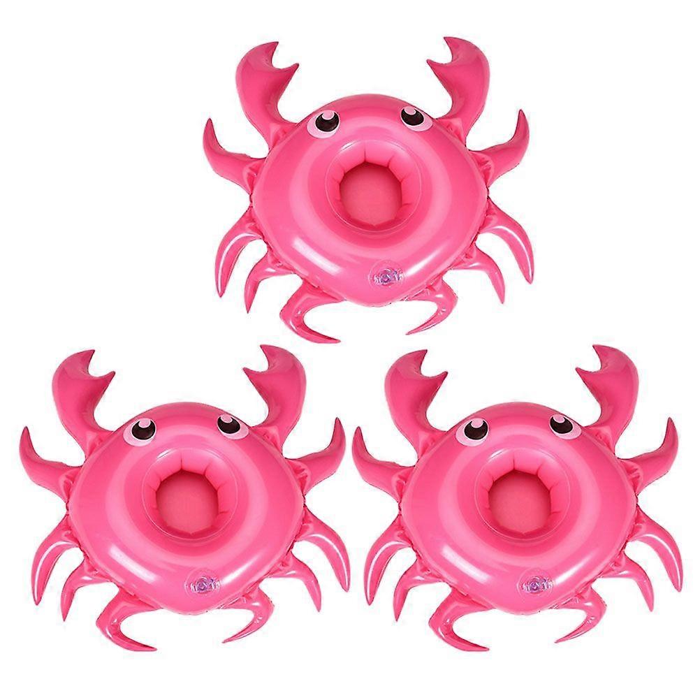 3PCS Hawaii Inflatable Crabs Cups Tray Cartoon Crab Floating Cups Holder Water Party Crab Floating Drink Holder Funny Inflatable Crab Cups Stand for O