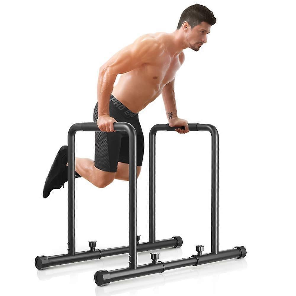 Dip Bars Parallel Dip Bars Pull Up Station NonSlip Handle Removable Bar Adjustable Height Adjustable Max 500kg Load Capacity black
