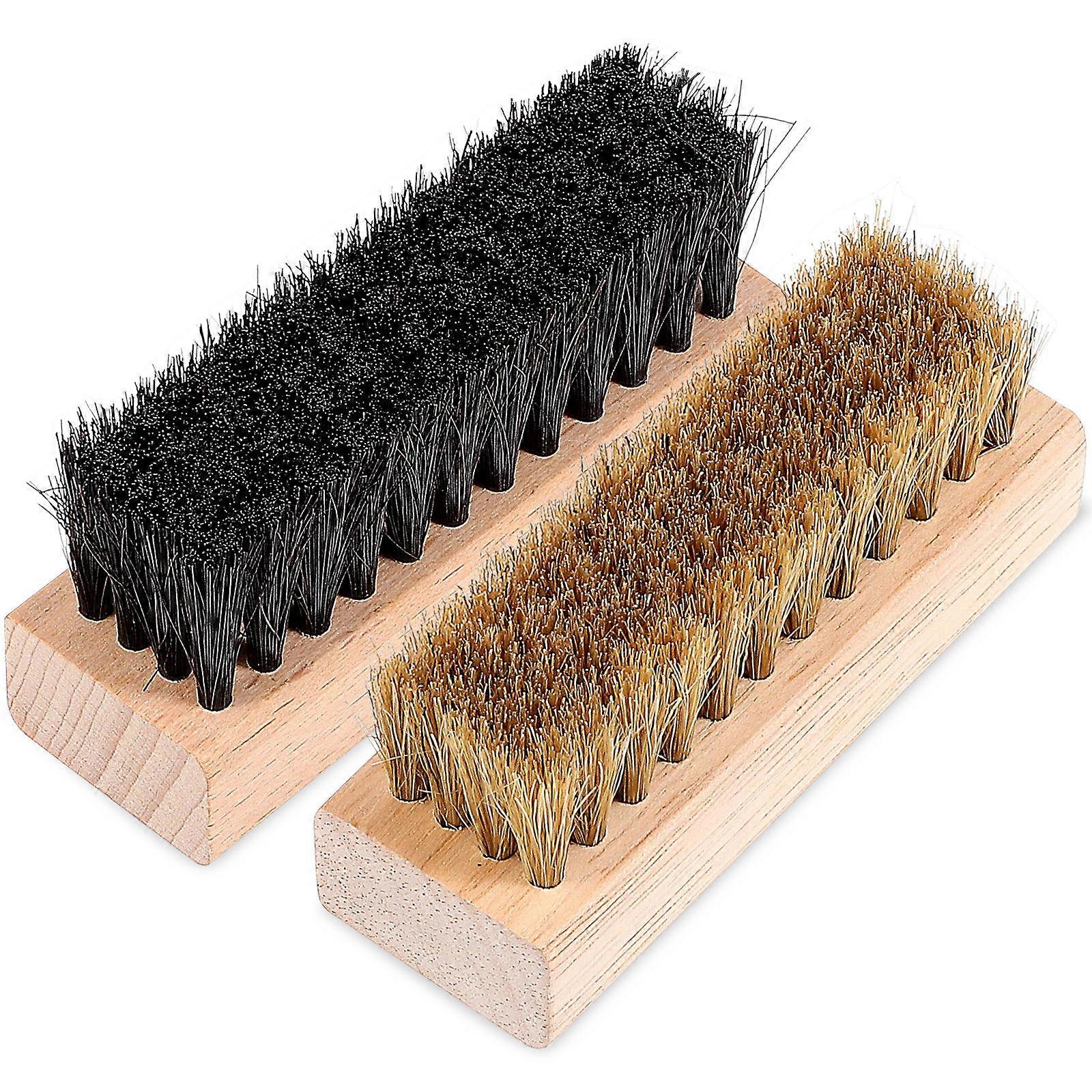 Shoe Brush Set with PP Bristles and for Boot Polishing and Gentle Cleaning – Daily Use for Oxfords and Boots