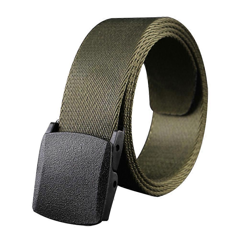 Belt Webbing Canvas Casual Belt Men Army Green Moisture Wicking Non-Metallic Airport-Friendly 1Pack
