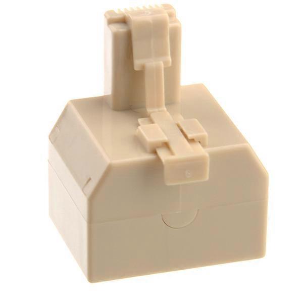 Male to Female Ethernet Cable Coupler Connector Beige High Speed DSL Modem Splitter Shielded Network Extension Adapter for Sharing Internet Ports