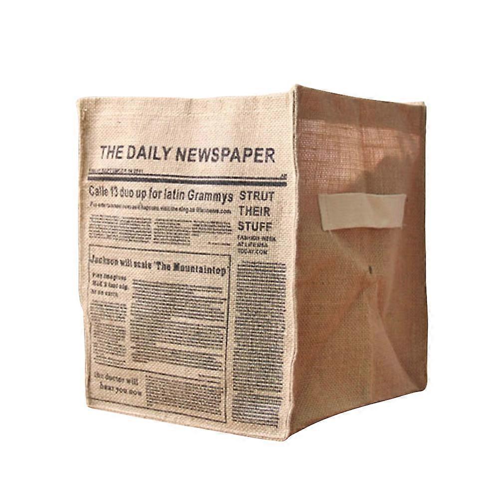 Laundry Storage Foldable Storage Basket Jute Clothing Organizer Household Supplies Dorm Rectangular 1Set