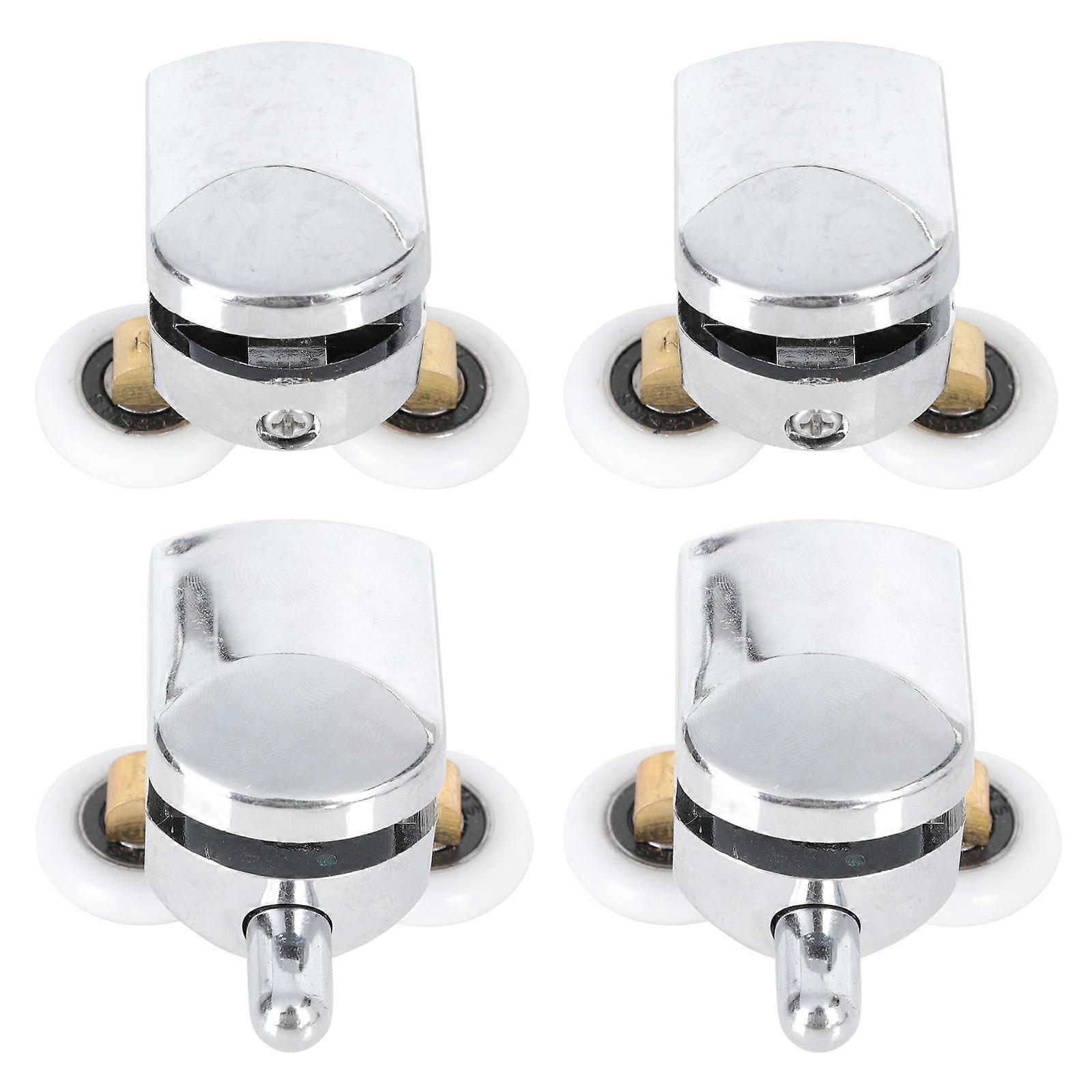 Sliding Shower Door Parts Roller Set Bathroom Use Stainless Steel Round Load-Bearing 2 Sets