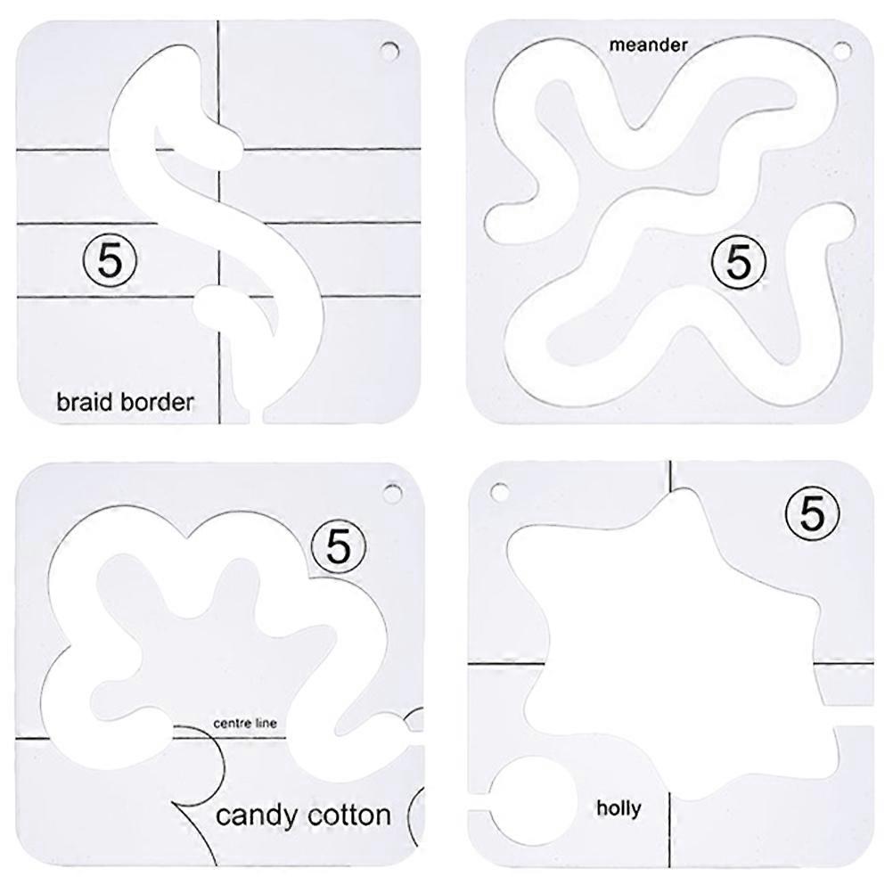 Sewing Patchwork Ruler Quilting Template Durable Construction 4Pcs
