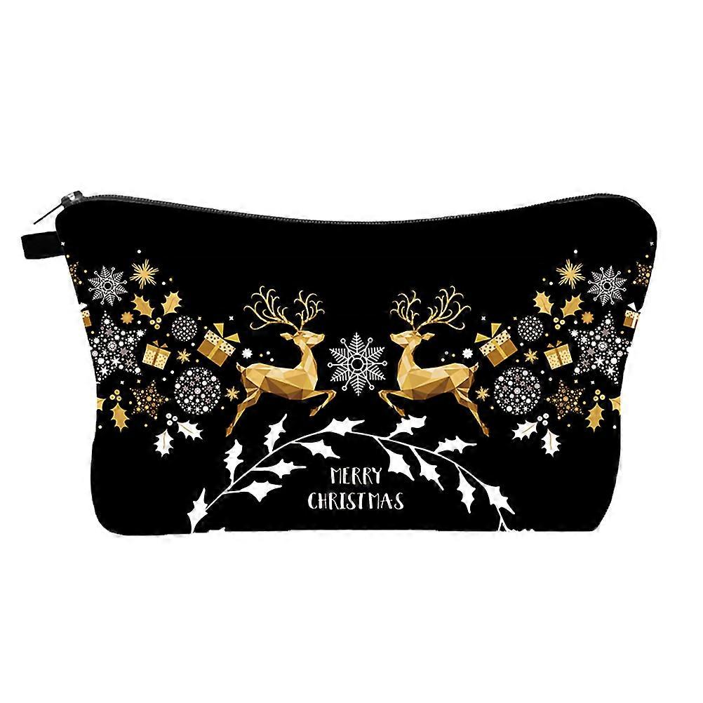 Portable Christmas Cosmetic Organizer Bag Functional Rectangular For Daily Use 1Pack