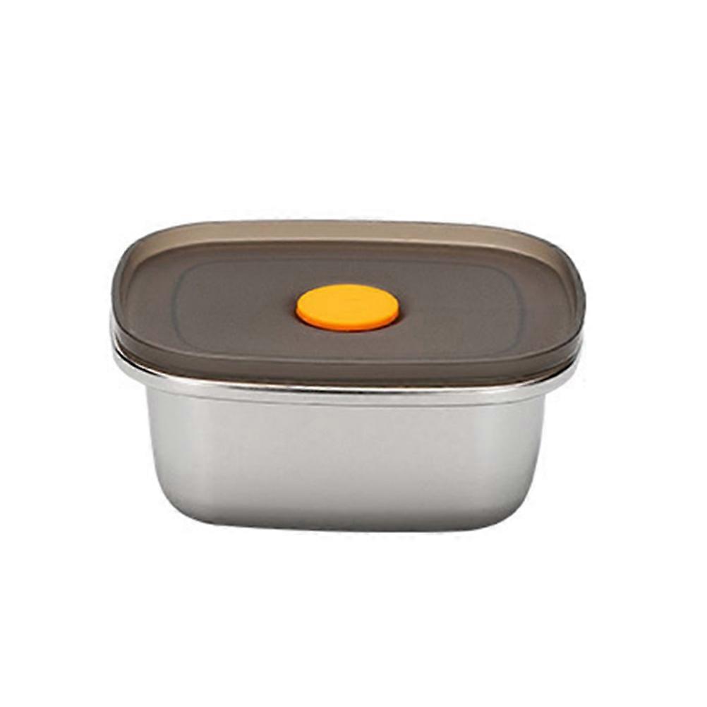 Student Lunch Box Bento Outdoor Portable Food Storage Container Silver 1Set Leak-Proof Rectangular Design
