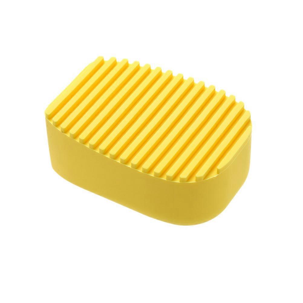 Brosse à linge de nettoyage planche à laver en silicone Mini portable pour le lavage des vêtements jaune 8.00X5.50X3.50CM 1Pack