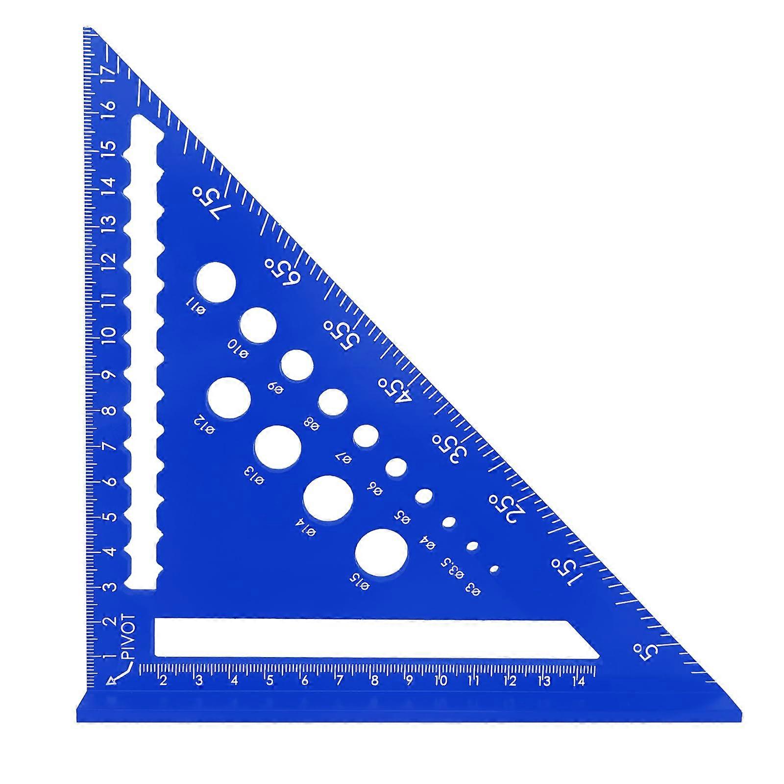 7 Inch Carpenter Square, Metric Triangle Ruler (Blue)