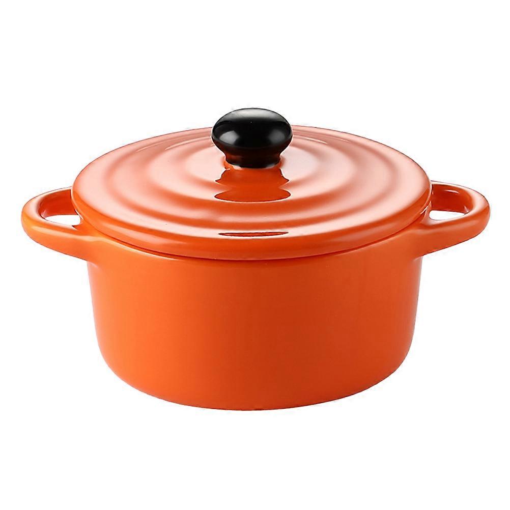 Ceramic Egg Steamer Bowl Baking Family Gatherings Orange 13.8X10X8CM Steaming 1 Set