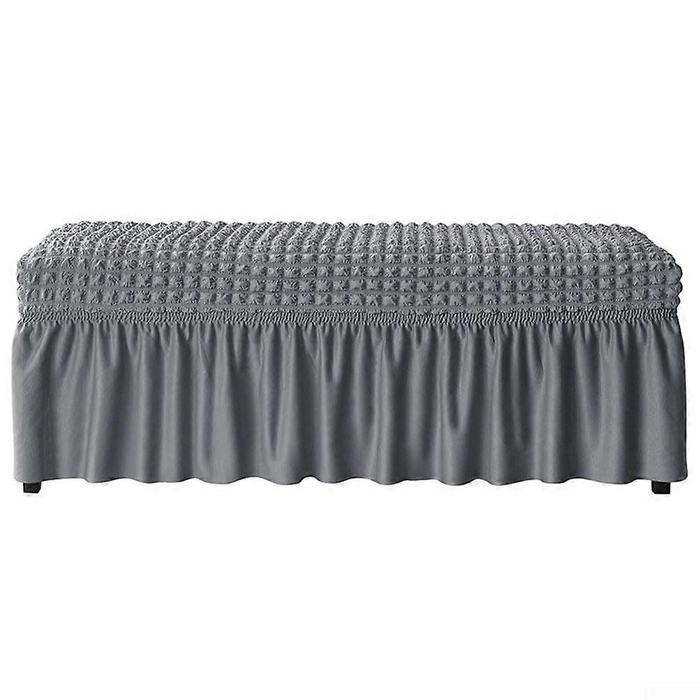 Elastic seat cover with secure fit in Nordic style to protect your faux furniture (gray).