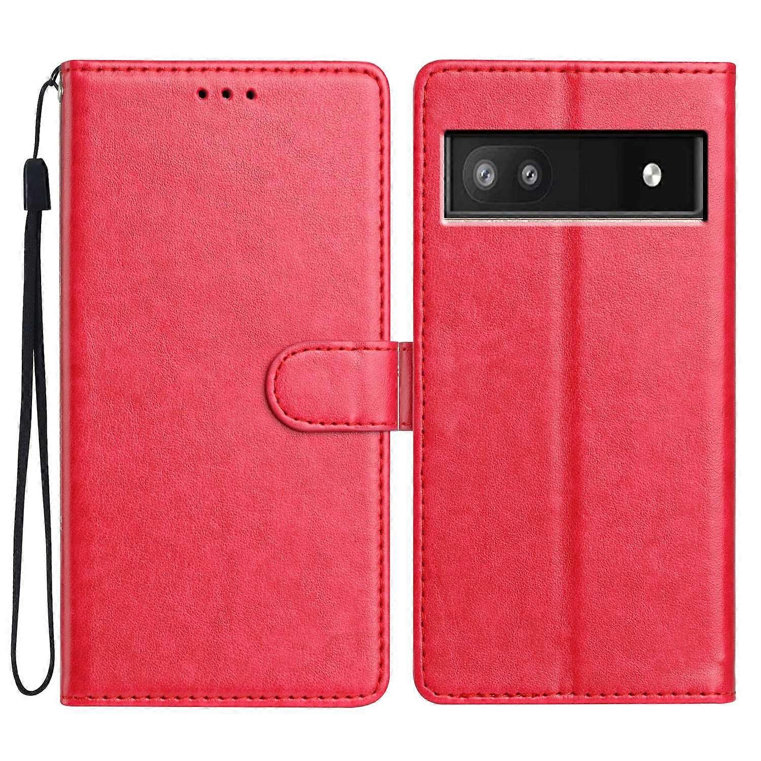 For Google Pixel 9a Leather Case Wallet Stand Phone Cover with Handy Strap