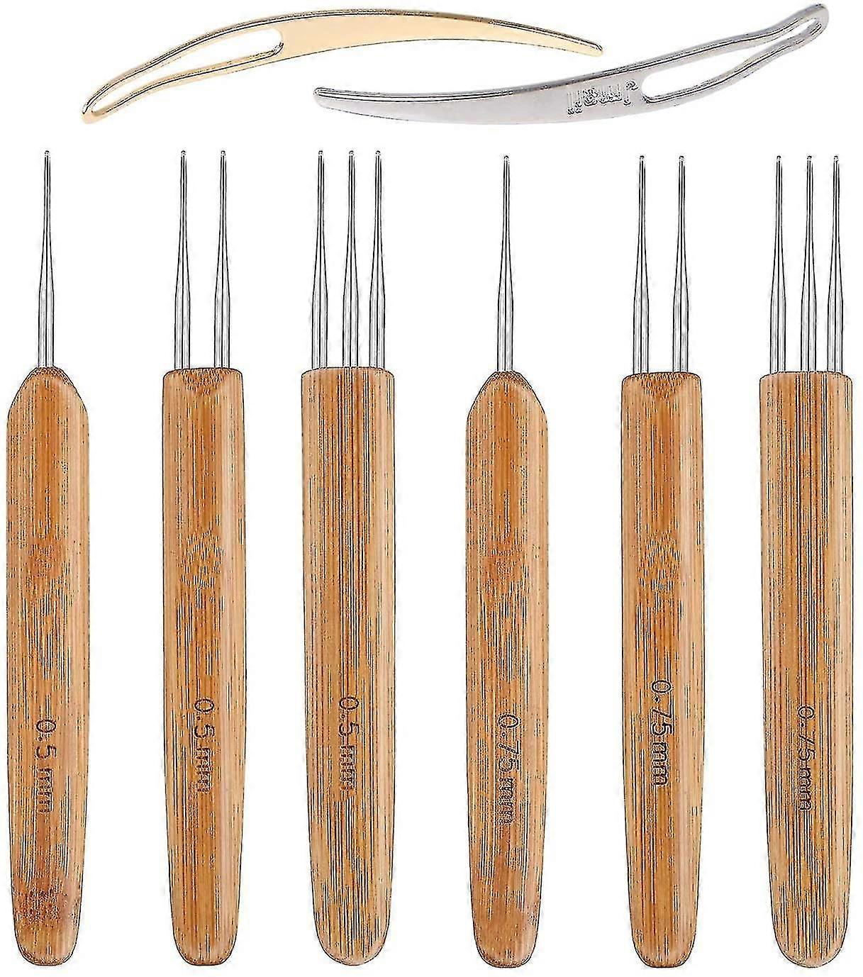 8 Pieces Dreadlock Crochet Hook Tool Set, Ideal for Weaving Braids and Dreadlocks with Crochet Needle for Various Hair Types