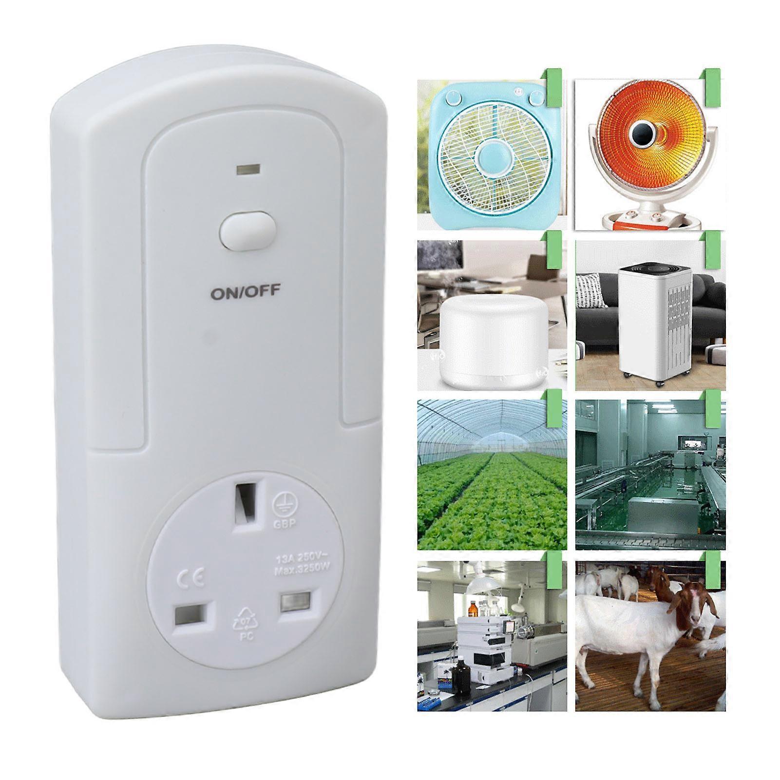 Wireless Wifi Plug in Thermostat Outlet Temperature Controller Heating Cooling Temp Sensor Humidifier Function AC