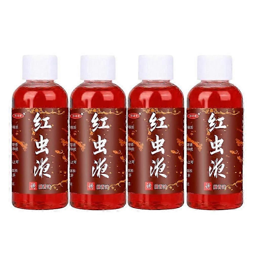 Rotes Insekt Flüssigkeit Starkes Fisch Extraktionsmittel kompakt Flüssigkeit Blutwurm Duft Fisch Extraktionsmittel Spray Geschmack Karpfen Bass Köder 4x