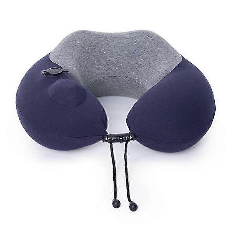 Inflatable Memory Foam Travel Neck Cushion U Shaped with Gourd Buckle