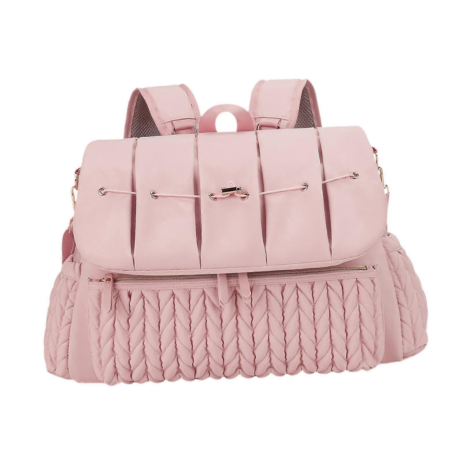 Diaper Backpack Waterproof, Large Capacity For Mom And Dad, Pink