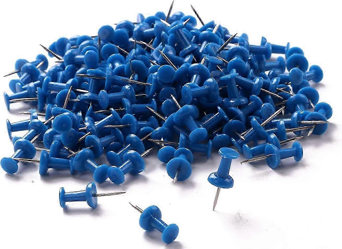 200PCS Colored Plastic Push Pins Decorative Map Thumb Tacks with Steel for Bulletin Board and DIY Craft Home Office Use (Blue)
