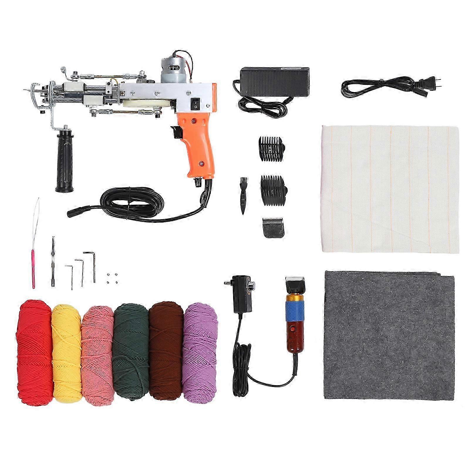 Tufting Starter Kit For Beginners High Speed Cut Pile Loop Pile Handheld Electric Rug Making Kit With Electric Scissors 100240v Us Plug