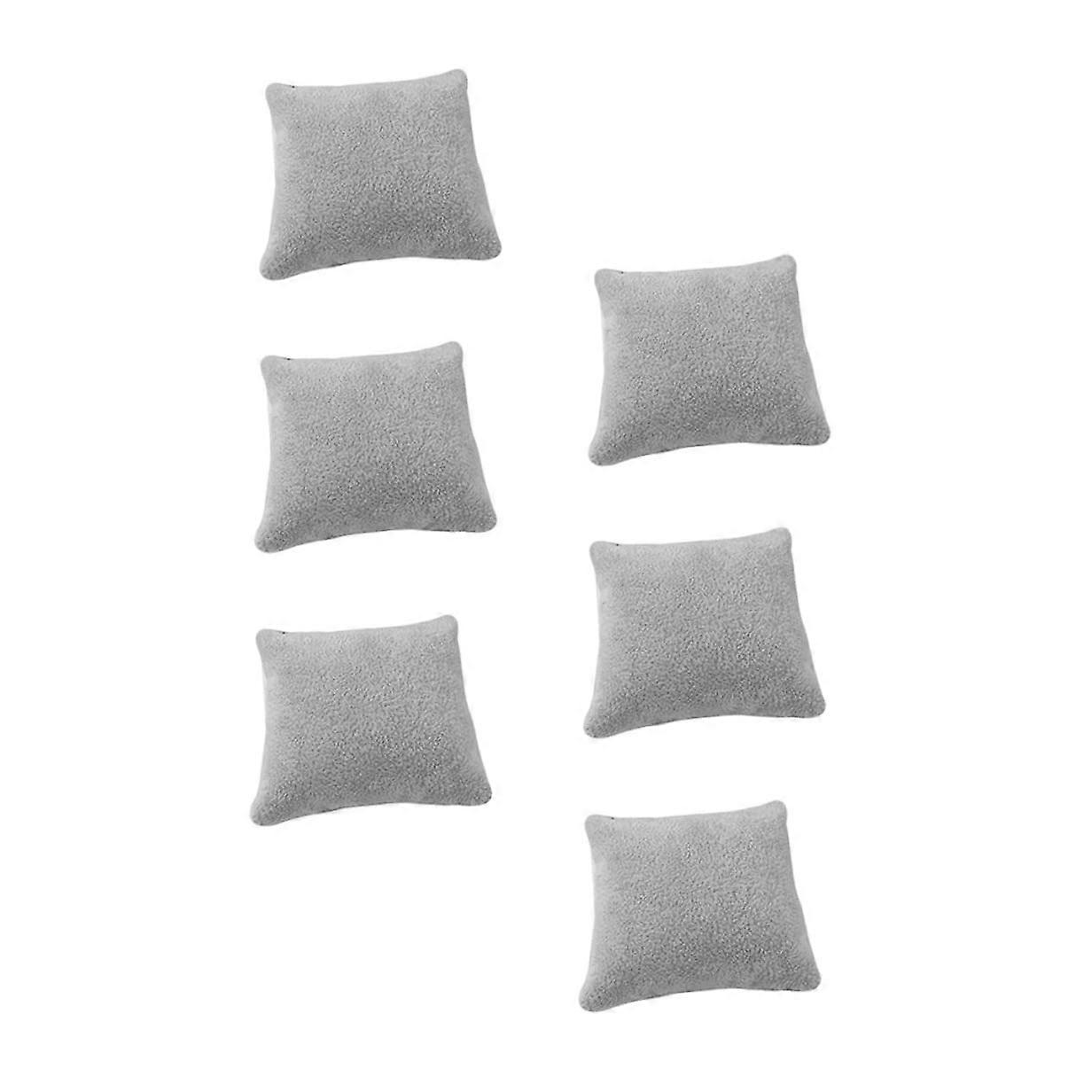 6pc Jewelry Display Cushion Bracelet Watch Cushion For Collection Light Gray 2 8X8CM