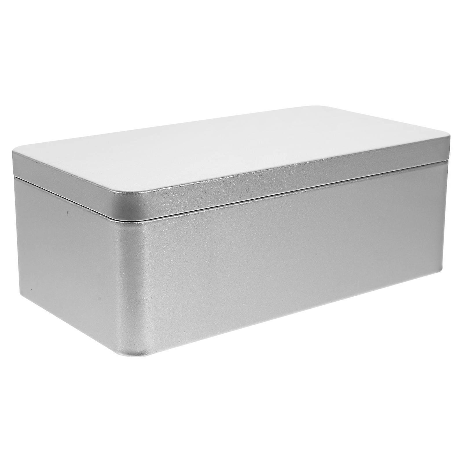 Spaghetti Storage Tin Rectangular Metal Tin Box For Travel Silver 18.00X10.00X6.70CM 1Set