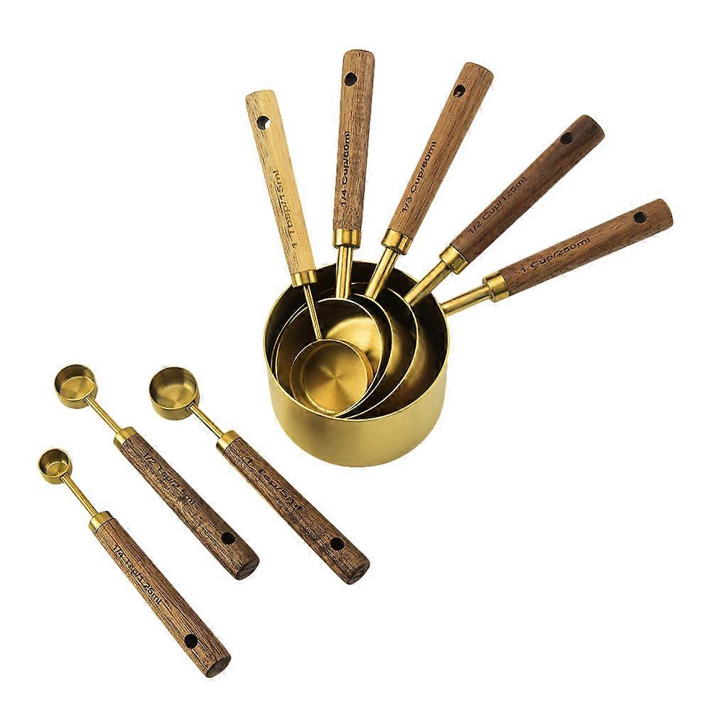 Anti-Corrosion High Polish Finish Measuring Cups and Spoons Set Assorted Color 8Pcs