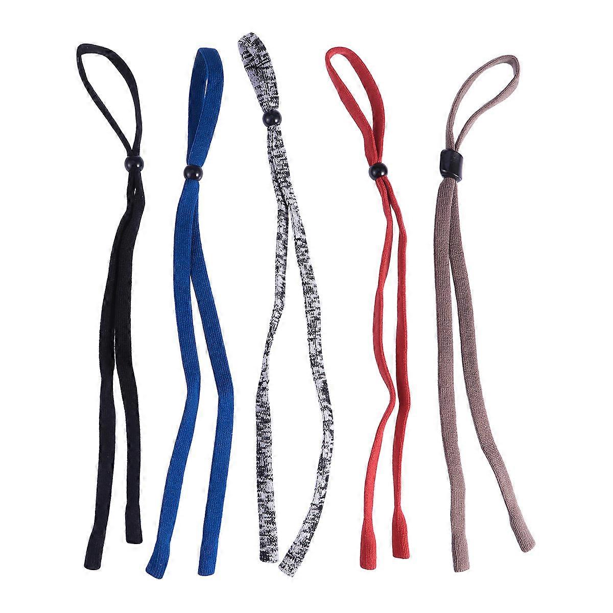 Eyewear String Lanyard Retainer Sunglass Cord Adjustable White For Biking And Skiing 5Pcs