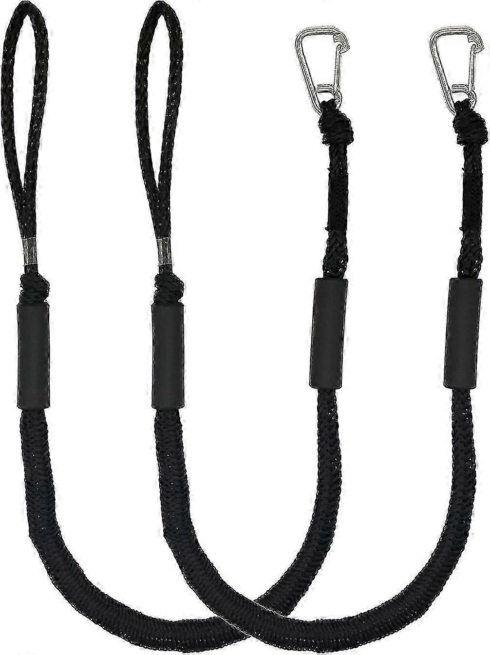 Confezione da 2 linee di ormeggio con una lunghezza fino a 5 piedi Banda di gomma per barche (nero)