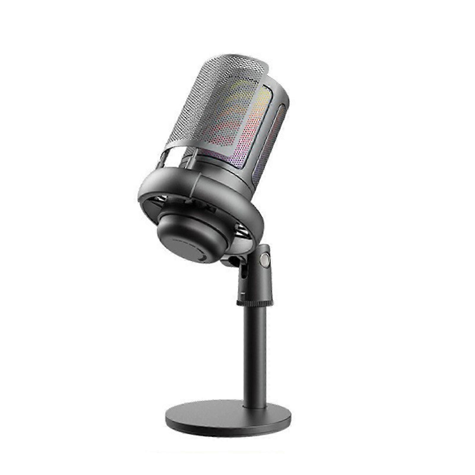 Gaming Microphone, USB PC Mic for Podcasts Videos, Streaming, Tripod Stand, Pop Filter, RGB Indicator, Shock Mount Compatible with PS4/5/PC