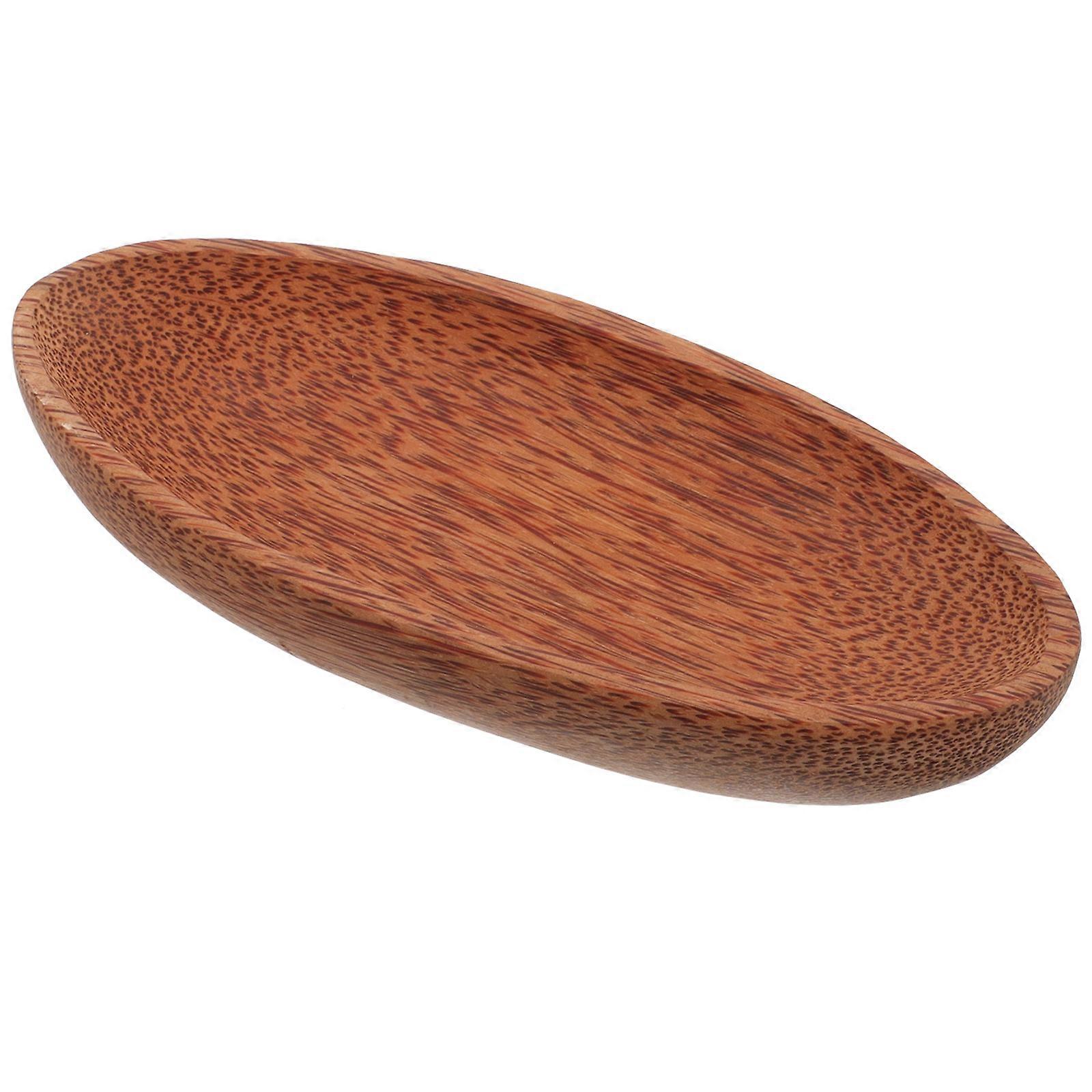 Snack Food Wood Tray Desktop Fruit Tray Wooden Dessert Multi-Use Cupcake Pastry For Home Decor Small Size Boat-Shaped Natural Style 1Pcs