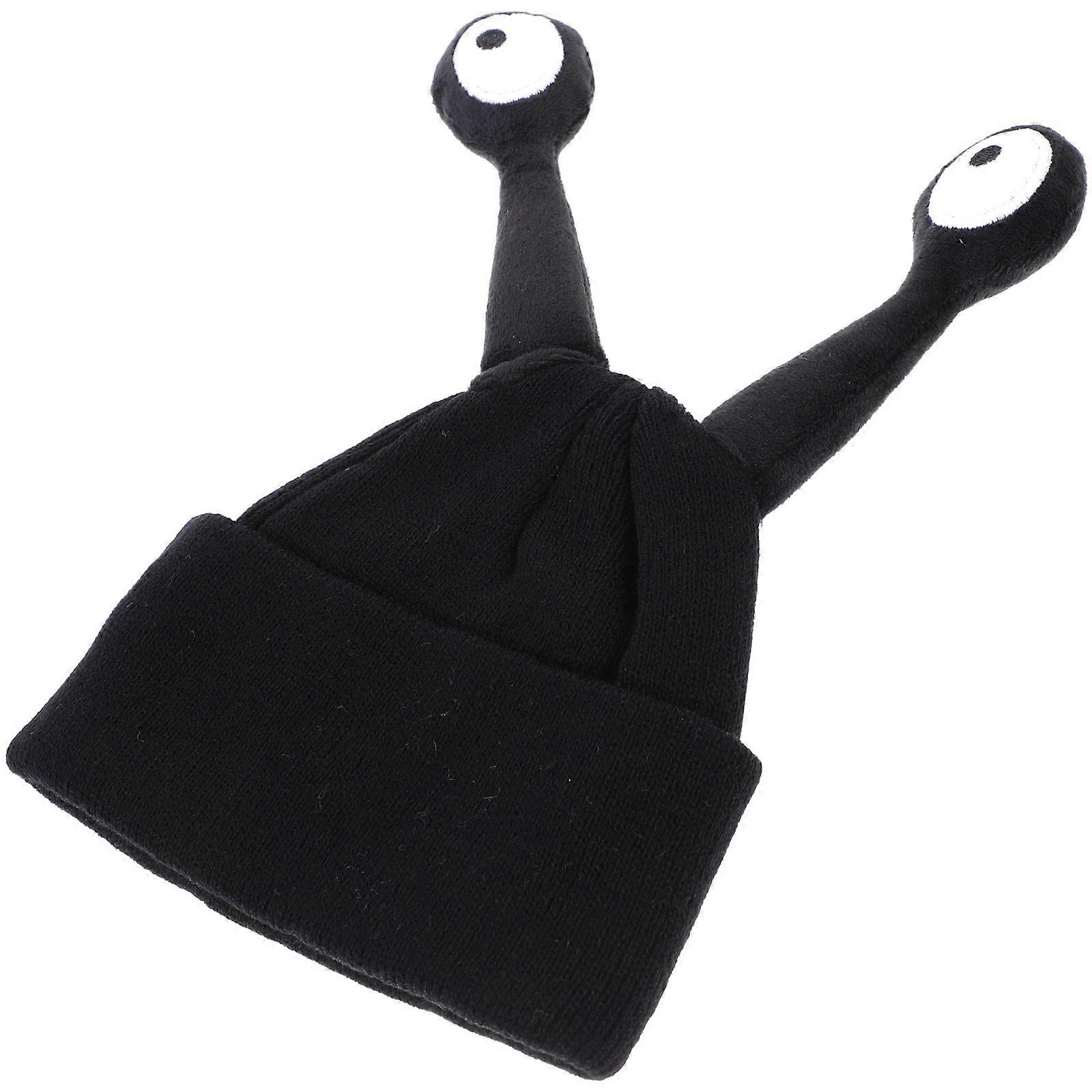 It looks like you're describing a product listing for a **knitted beanie hat** intended for boys, with a :

 **Funny/quirky design**
 **Warm and