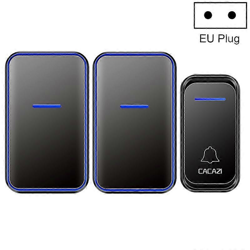 Wireless Remote Control Doorbell EU Plug - Black
