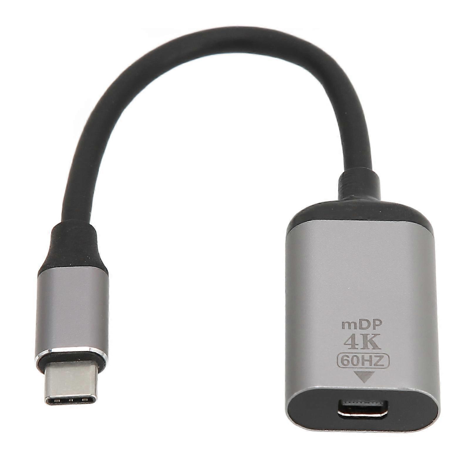 USB C to DisplayPort Adapter 4K 60Hz Aluminium Alloy Plug and Play USB C to Mini DP Adapter for Laptop Phone Tablet